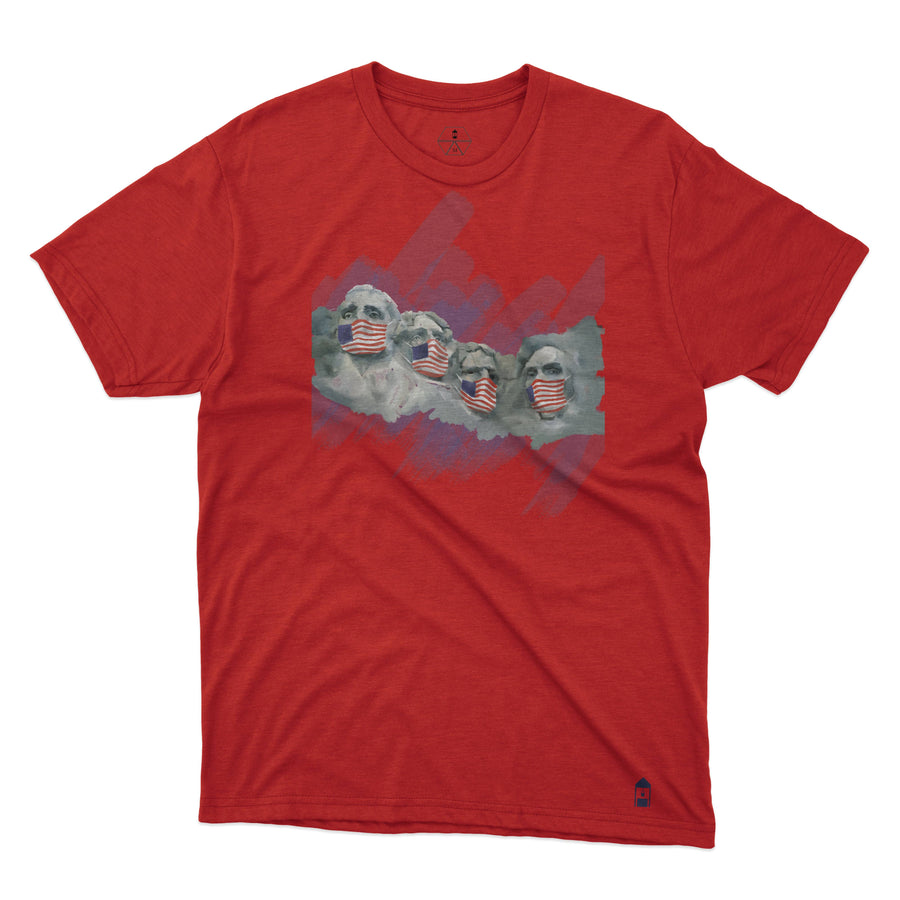 Well Mannered Masked Rushmore Red Tee