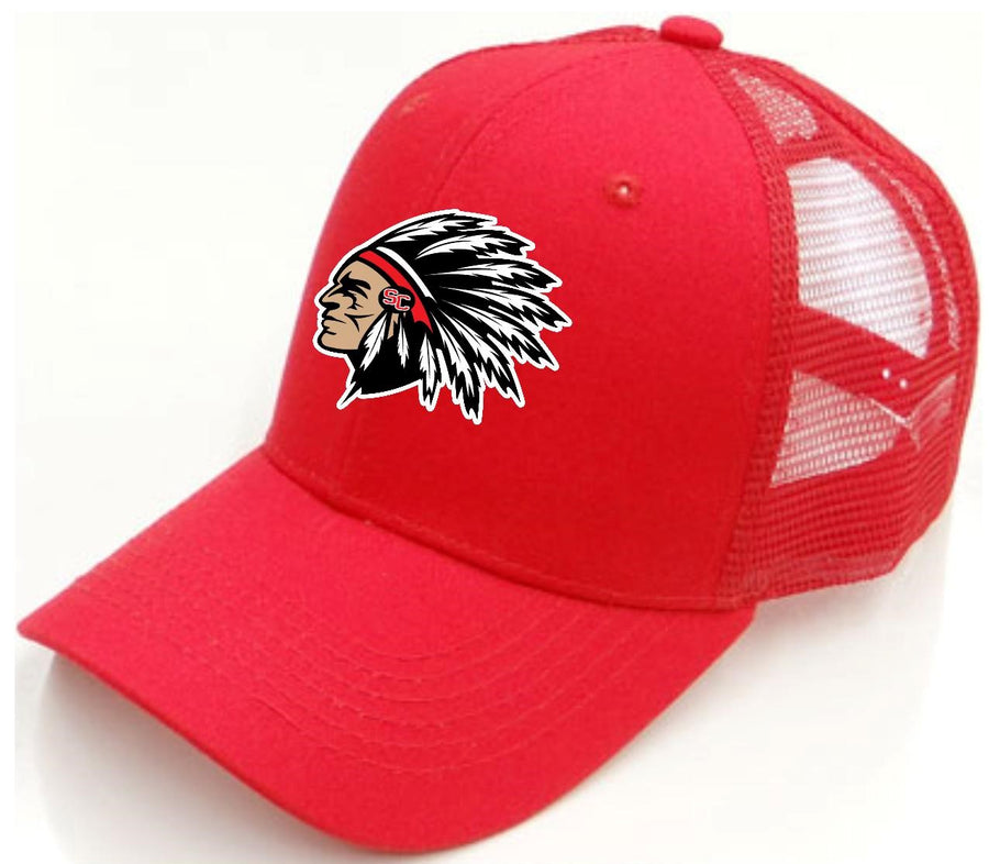Redskins Mascot Logo Curved-Bill Snapback Hat